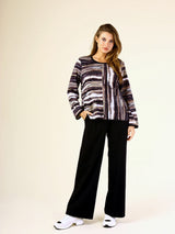 Mixed Direction Stripe Top in Multi - 2309