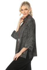 Just In! Elegant Jacquard Swirl Jacket in Silver - 2324-SLV