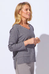 Santa Barbara Stripe Hi Lo Tee - 23540