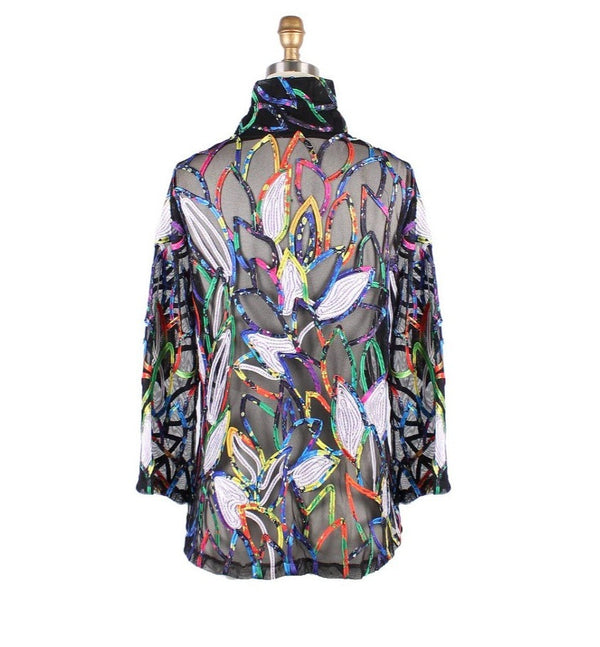 Damee Floral Soutache on Mesh Jacket in Multicolor - 2395-MLT