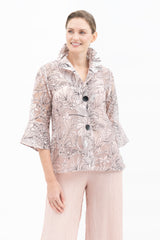 Tropical Organza Jacket in Blush Pink - 2422-PNK - Size S