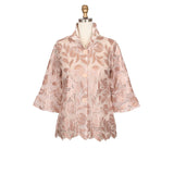 Floral Pleather Lace Jacket - 2479-PNK