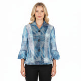 Watercolor Mesh Puffed Sleeve Jacket - 2496