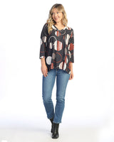 “Mocha” Soft-Touch V-Neck Top - 25-1969