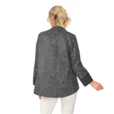 Metallic Charcoal & Black Textured Jacket - 6687J