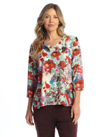 Soft-Touch V-Neck Top w/ Side Slits - 26