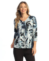 Soft-Touch V-Neck Top w/ Side Slits - 26