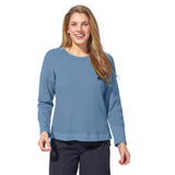 Waffle Knit Crew Neck Pullover - 26533