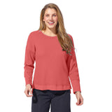 Waffle Knit Crew Neck Pullover - 26533