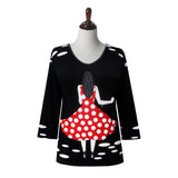 Valentina Polka-Dot Dress-Print V-Neck Top in Multi - 26789 - L Only