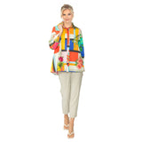 Colorblock Floral-Print Hi-Low Shirt in Multi - 7095J