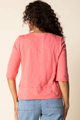 Soft Textured Cotton V-Neck Tee - 27515 - Size XXL Only!
