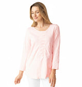 Ruched Front Peruvian Cotton Tee - 27516