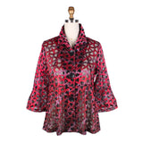 Ombré Mesh Peplum Jacket in Red - 400-RD