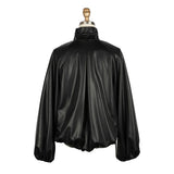 Vegan Leather Drawstring Jacket - 4899