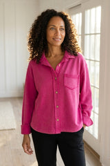 Color Wash Terry Anywhere Shacket — mediumwash