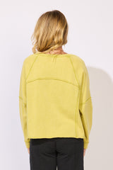 Color Wash Terry Weekend Raglan Crewneck - 28098