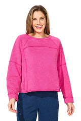 Color Wash Terry Weekend Raglan Crewneck - 28098