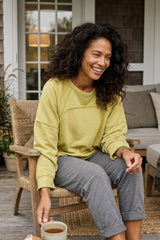 Color Wash Terry Raglan Crew — baja