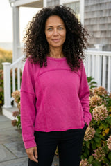 Color Wash Terry Raglan Crew — baja