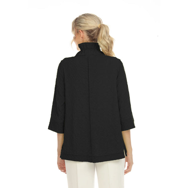 Moonlight by Y&S Button Front Blouse in Black - 3075SOL-BK