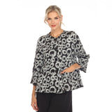 Abstract Circle Button Front Jacket - 3739 - Size XL Only!