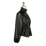 Vegan Leather Drawstring Jacket - 4899