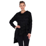 Textured Asymmetrical Tunic in Black - 2944-BLK