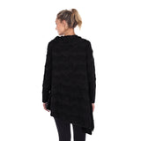Textured Asymmetrical Tunic in Black - 2944-BLK