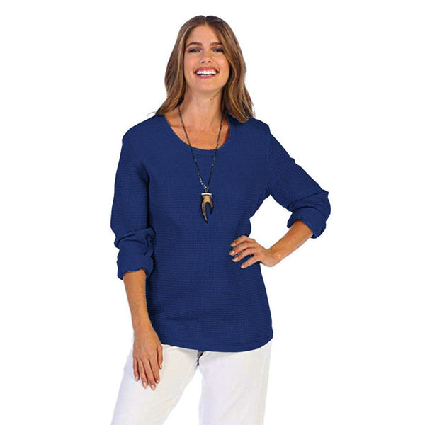 Focus Fashion Waffle Top in Admiral Blue - C519-AB