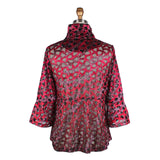 Ombré Mesh Peplum Jacket in Red - 400-RD