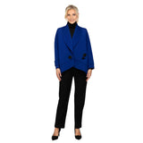 Techno Stretch Knit Shawl Collar Jacket in Blue - 7541J-BLU