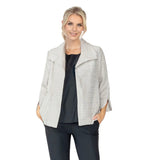 Jacquard Open Front Jacket in Light Taupe - 6289J-TP