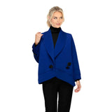 Techno Stretch Knit Shawl Collar Jacket in Blue - 7541J-BLU
