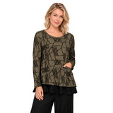 The Gizel Soft Crinkled Sweater-Knit Top - CB62318