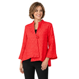 Textured Jacquard One-Button Jacket in Red - 6288J-RD