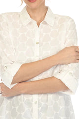 Subtle Heart Embossed Shirt in White - 15617-WT