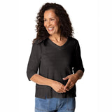 Shadow Stripe Elbow Sleeve Top - 30015