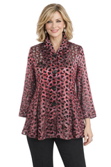 Red Ombré Soutache Mesh Jacket - 300-RD