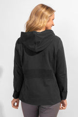 Ruched Pocket Hoodie — black