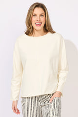Ocean Front Terry Roll Neck Top — harbor