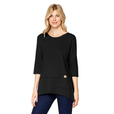 Ribbed Pocket Top in Black - CS303-BLK