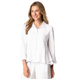 Soft Rayon Jacquard Flounce Shirt - 30713
