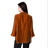 Velvet Hidden-Placket Swing Tunic Shirt in Ginger - 17245 - Size XS Only!