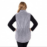 Cozy Sherpa Zip-Front Vest in Grey - 31003 - Sizes L & XXL