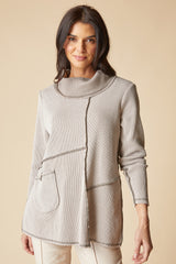 Opposites Attract Contrast Cowl Tunic - 31327