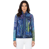 Paisley & Denim-Print Mesh Jacket & Knit Shell Twin Set - 31435