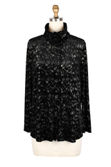 Leopard Burnout Velvet Shirt/Jacket & Tank Set - 31440-BLK