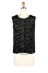 Leopard Burnout Velvet Shirt/Jacket & Tank Set - 31440-BLK