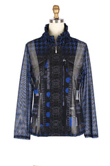 Abstract-Print Mesh Jacket & Knit Shell Twin Set - 31444